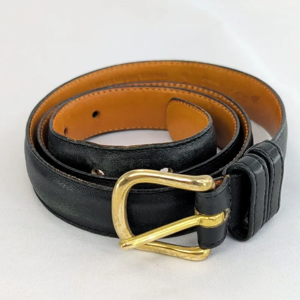 Vintage Coach 6600 Belt Mens Size 34 Black Glove Tanned Cowhide Leather USA Made